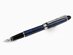 Aurora Ipsilon Blue Night Fountain Pen, Lacquer, Blue, Chrome, B13-CB