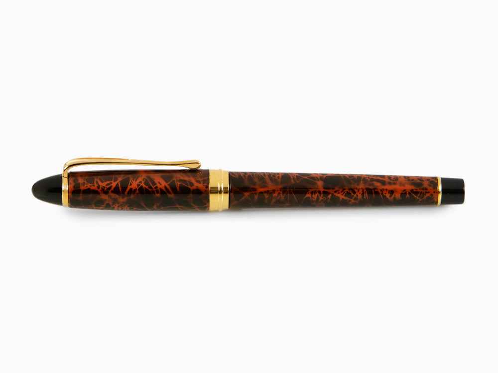 Aurora Ipsilon Fountain Pen, Brown marbled tortoise, Gold trim, B13T