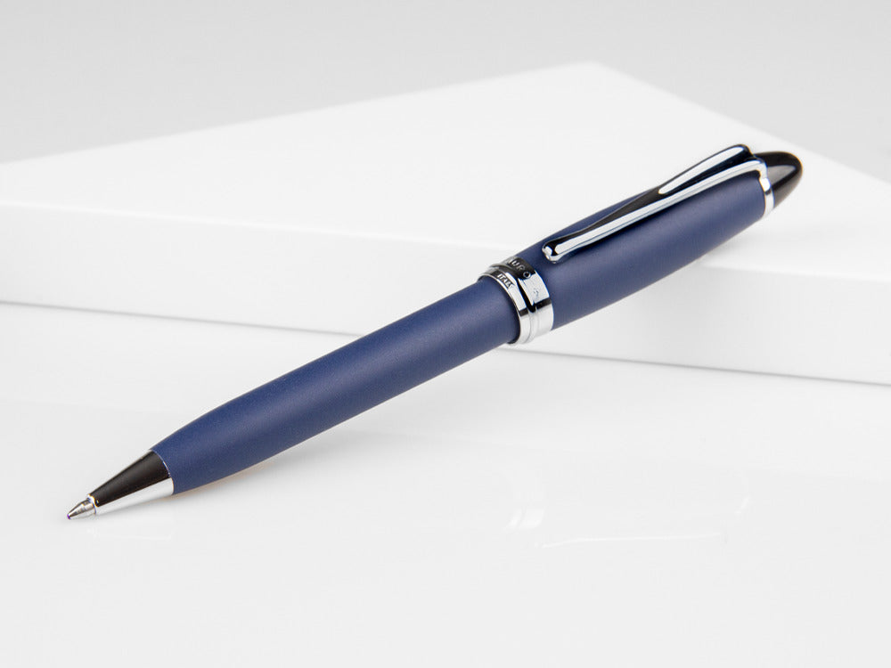 Aurora Ipsilon Ballpoint Pen, Resin, Chrome Trim, Blue, B30-BP