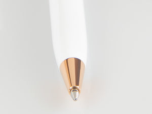 Aurora Ipsilon Winter Ballpoint pen, Resin, Rose Gold PVD, White, B31-PW