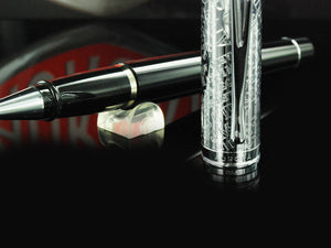 Aurora Ipsilon Rollerball pen, Black Resin, Chrome trim, B71IT