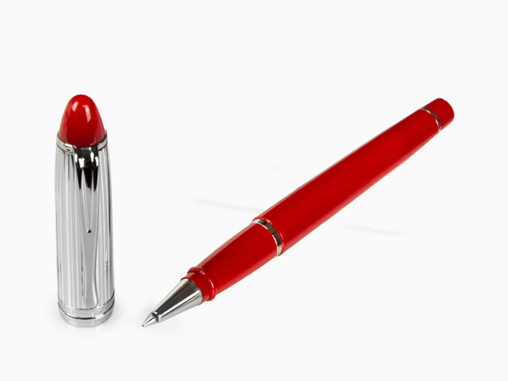 Aurora Ipsilon Rollerball pen, Resin, Silver trim, Red, B74CR