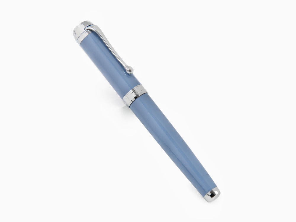 Aurora Talentum Big Fountain Pen, Resin, Chrome Trim, Blue, D11A
