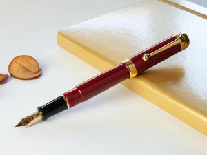 Aurora Talentum Big Fountain Pen, Resin, Gold plated, Burgundy, D12X