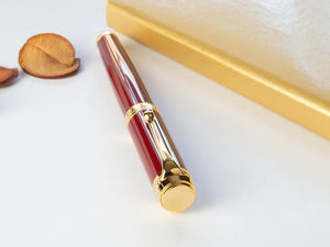 Aurora Talentum Big Fountain Pen, Resin, Gold plated, Burgundy, D12X