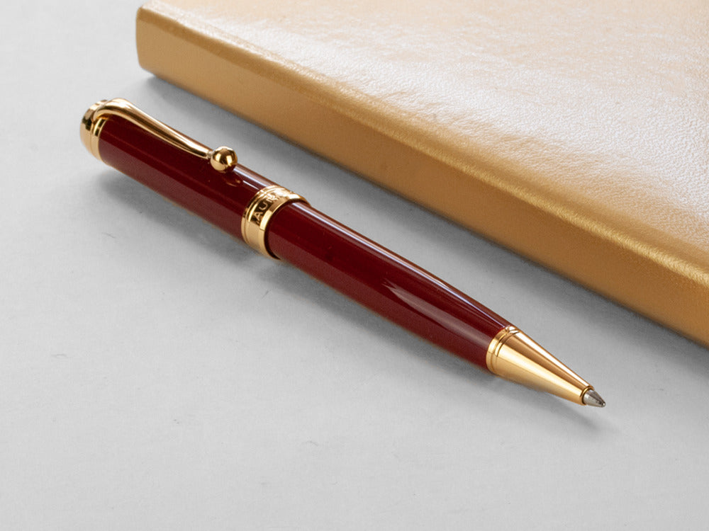 Aurora Talentum Ballpoint pen, Resin, Burgundy, PVD Gold Trims, D32X