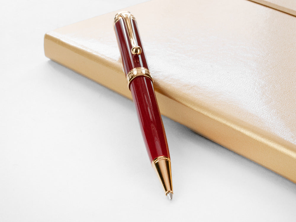 Aurora Talentum Ballpoint pen, Resin, Burgundy, PVD Gold Trims, D32X