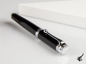 Aurora Talentum Big Rollerball pen, Resin, Black, Chrome Trim, D71N