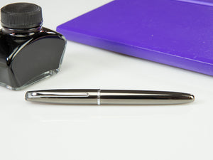Aurora Style Fountain Pen, Lacquer, Chrome Trim, Grey, E13
