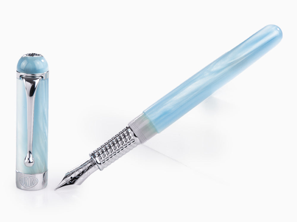 Aurora Alpha Sky Fountain Pen, Resin, Chrome Trim, H11CA
