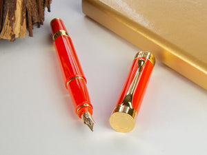 Aurora EDO Fountain Pen, Resin, PVD Gold Trims, Orange, O11-O