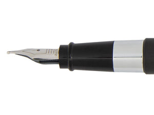 Aurora TU Fountain Pen, Resin, Chrome Trim, Black, T10CN