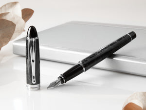 Aurora Ipsilon Fountain Pen, Grey resin, Chrome trim, b13CG