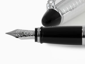 Aurora Ipsilon Fountain Pen, Silver .925, Chrome Trim, b14q
