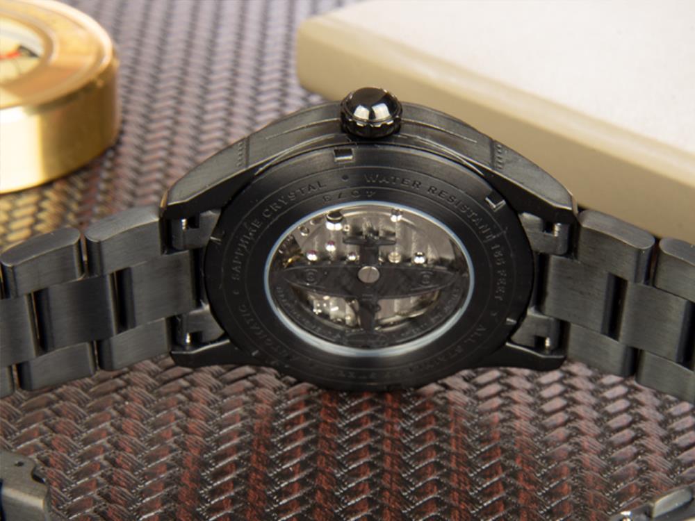 AVI-8 Spitfire Automatic Watch, PVD, Black, 42 mm, Stainless steel, AV-4073-33