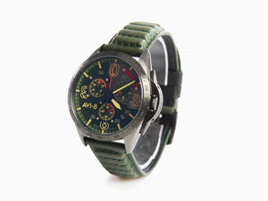 AVI-8 P-51 Mustang Blakeslee Chronograph Leaf Green Quartz Watch, AV-4077-05