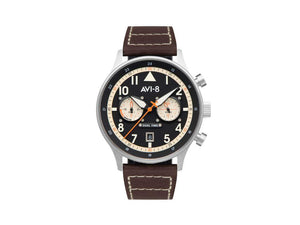 AVI-8 Hawker Hurricane Carey Dual Time Manston Quartz Watch, Black, AV-4088-01