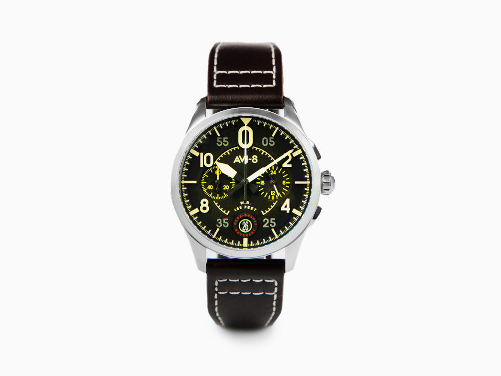 AVI-8 Spitfire Lock Chronograph Midnight Oak Quartz Watch, 42 mm, AV-4089-01