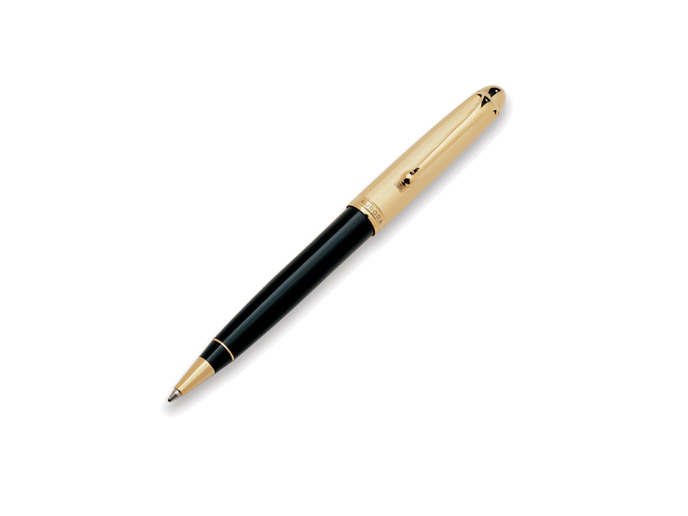 Aurora 88 Ballpoint pen, Black resine, Gold plated trim, 831