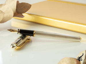 Aurora 88 Small Fountain Pen, Silver .925, Gold trim, 816
