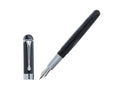 Aurora Alpha Fountain Pen, Black Resin, Chrome Trim, H11CN