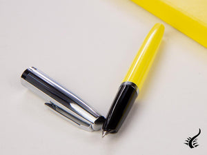 Aurora Duo-Cart Fountain Pen, Yellow Resin, Chrome, DC57-CYM