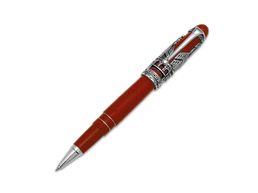 Aurora Firenze Terra di Toscana LE Rollerball pen, Silver trim, Red, 875-AF