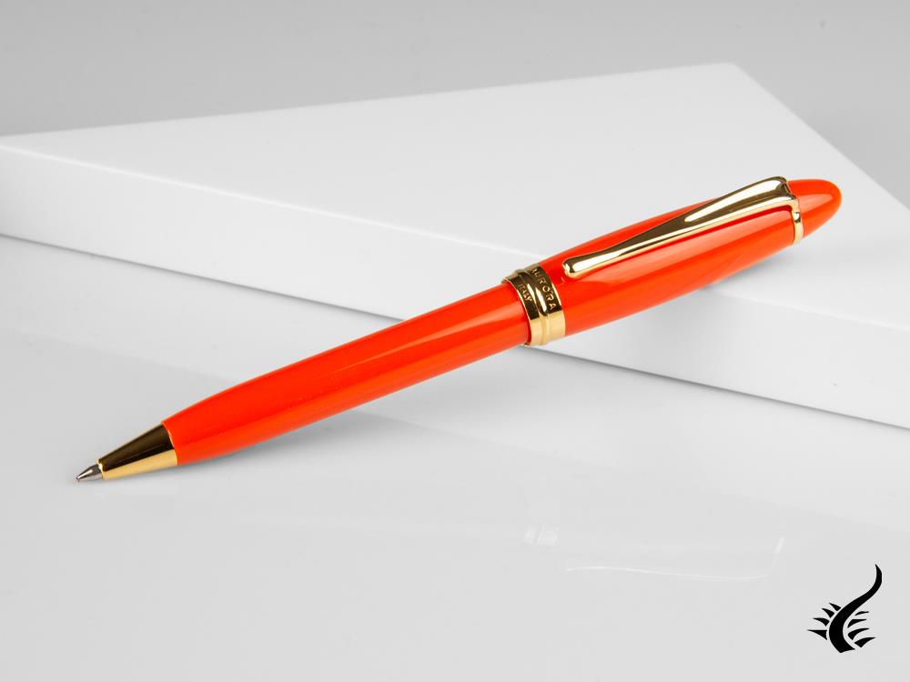 Aurora Ipsilon Autumn Ballpoint pen, Resin, Gold plated, Orange, B31-DO