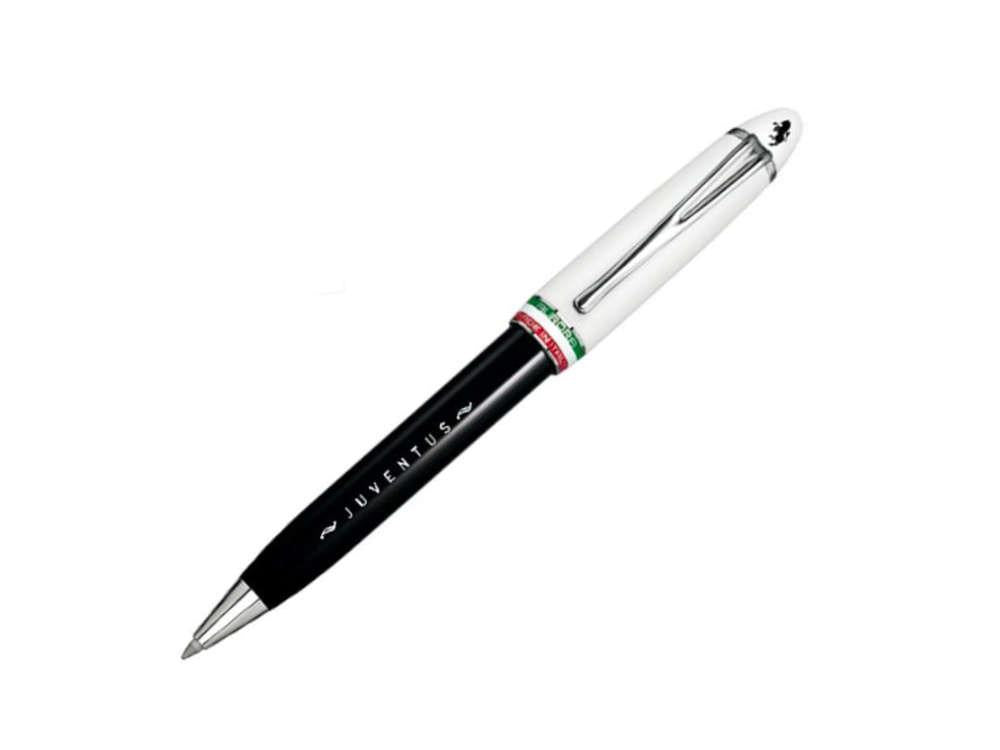 Aurora Ipsilon Ballpoint pen, Resin, Rhodium trim, Juventus Special Edition