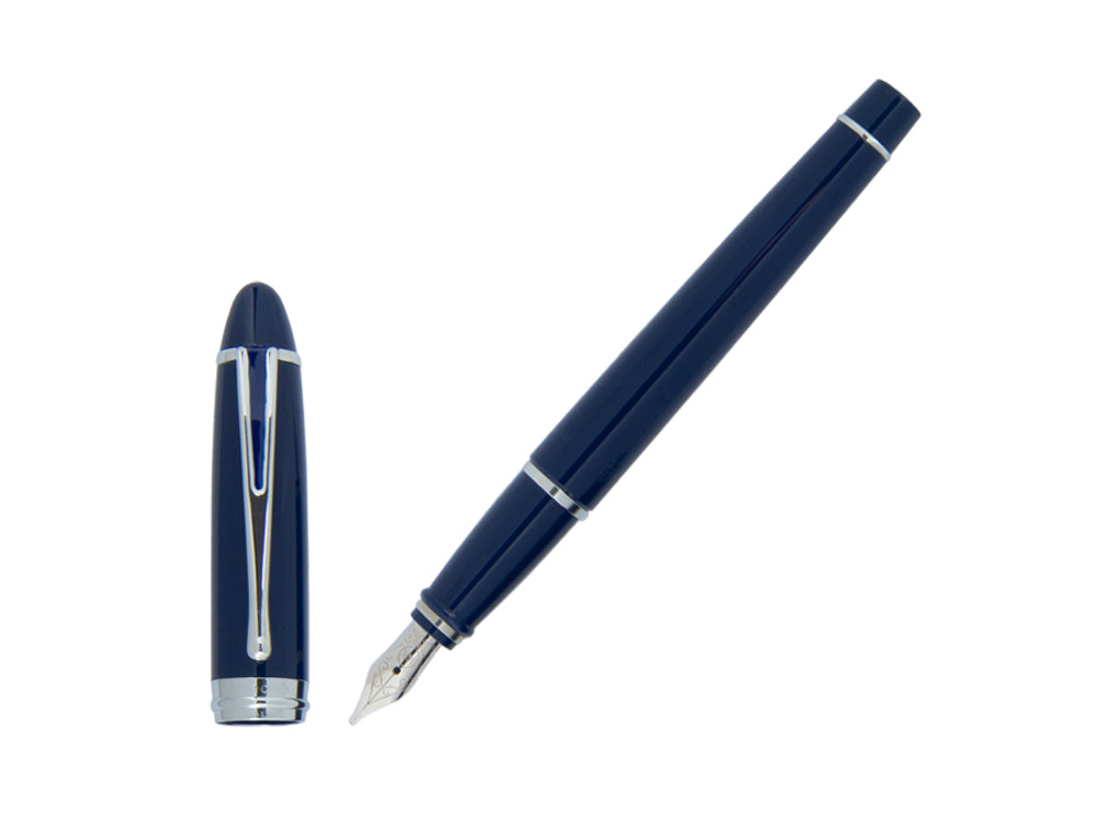 Aurora Ipsilon De Luxe Fountain Pen Blue Resin B12CBM