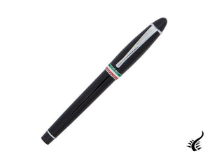 Aurora Ipsilon Italia Fountain Pen, Resin, Black, Silver, B17-N
