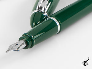 Aurora Ipsilon Italia Fountain Pen, Resin, Green, Chrome Trim, B17-V