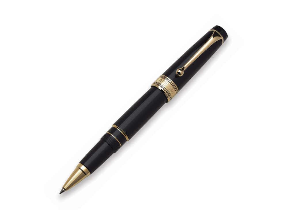 Aurora Optima Rollerball pen, Resin, Black, Gold plated 975N