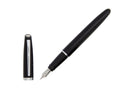 Aurora Style Fountain Pen - Black Resin and Chrome Trims - E12N