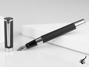 Aurora TU Fountain Pen - Matte Black Resin - Chromed - T10N