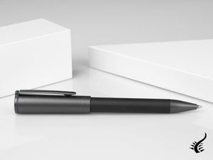 Aurora TU Full Metal Black Ballpoint pen, Resin, Ruthenium trim, Black, T30_CRN