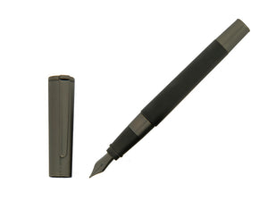 Aurora TU Full Metal Black Fountain Pen, Ruthenium, Black, T10-CRN