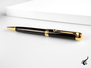 Aurora Talentum Ballpoint pen, Resin, Black, Gold plated, D32N
