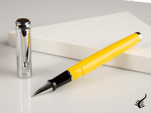 Aurora Talentum Big Rollerball pen, Resin, Yellow, Chrome Trim, D71CY