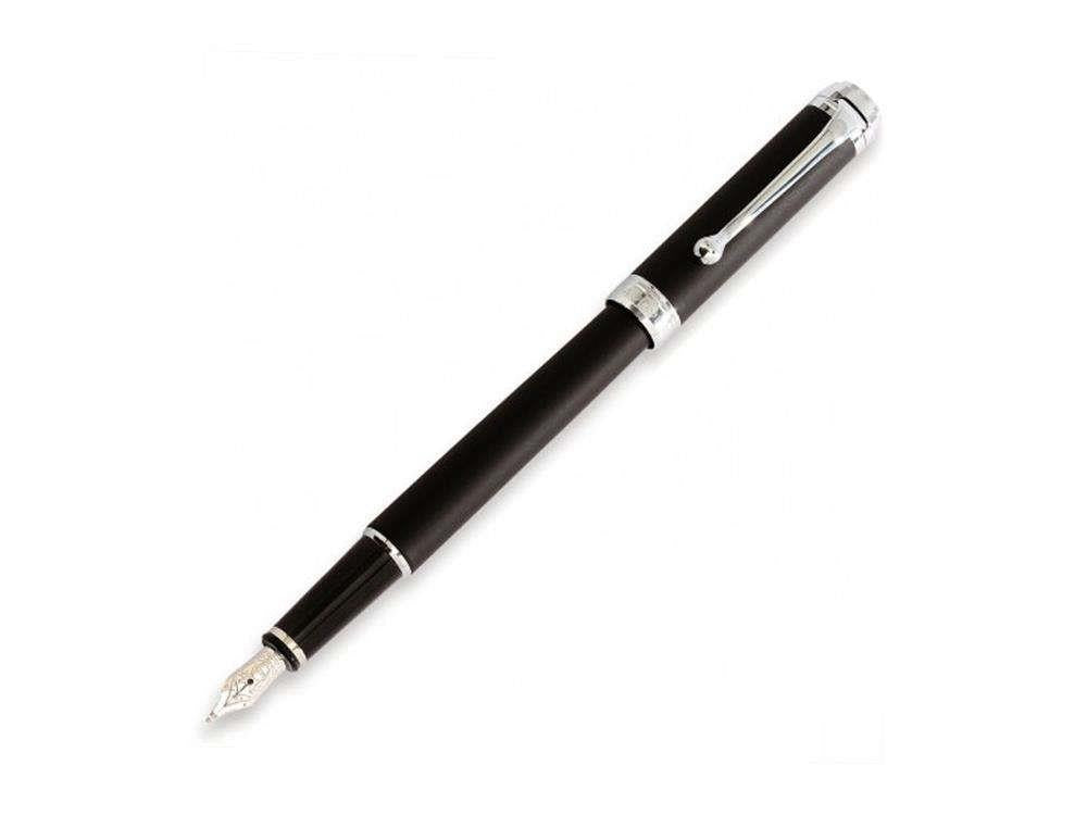 Aurora Talentum Finesse Fountain Pen -Black Resin & Chrome Trims- D13N