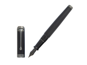 Aurora Talentum Full Metal Black Fountain Pen, Resin, Ruthenium, D10-RN