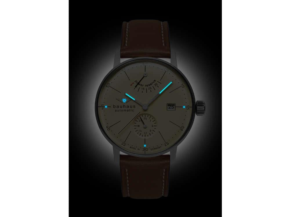 Bauhaus Aviation Dessau Automatic Watch, Beige, 41 mm, Miyota 9132, 2060-5