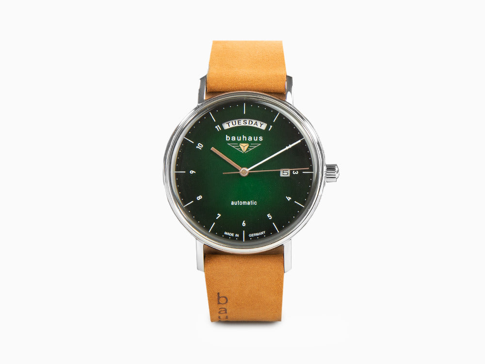 Bauhaus Automatic Watch, Green, 41 mm, Day and date, 2162-4