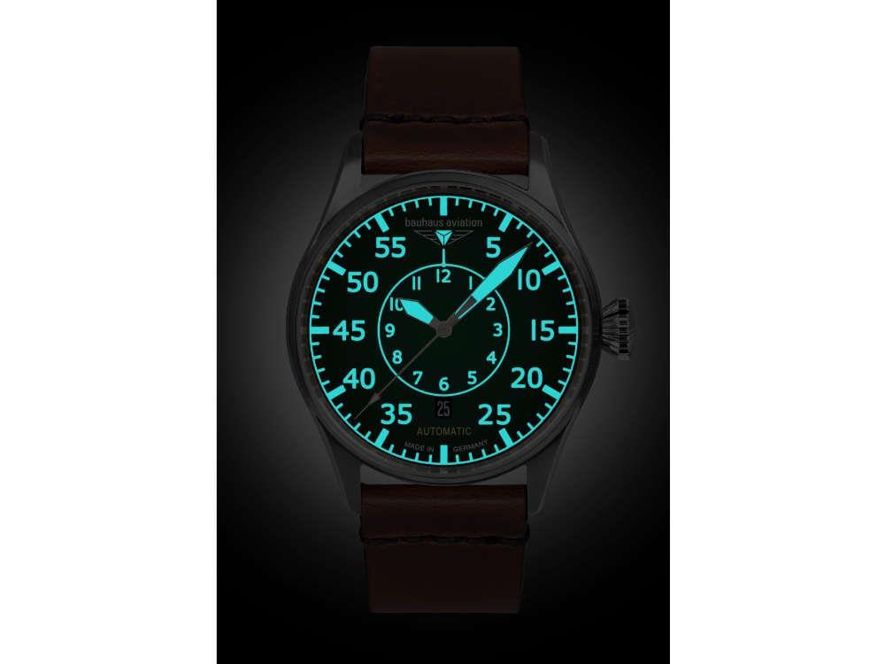 Bauhaus Aviation Flight Control Automatic Watch, Green, 42 mm, SW 220, 2756-4