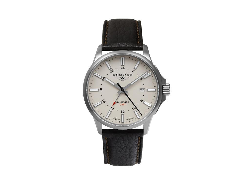 Bauhaus Aviation Titanium Automatic Watch, White, 42 mm, Day, 2868-5