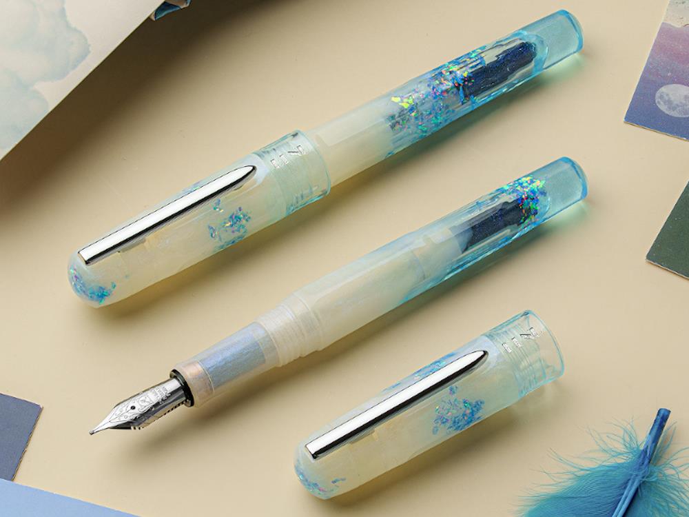 Benu Talisman Moonstone Fountain Pen, Acrylic, Blue, 19.2.42.5.0