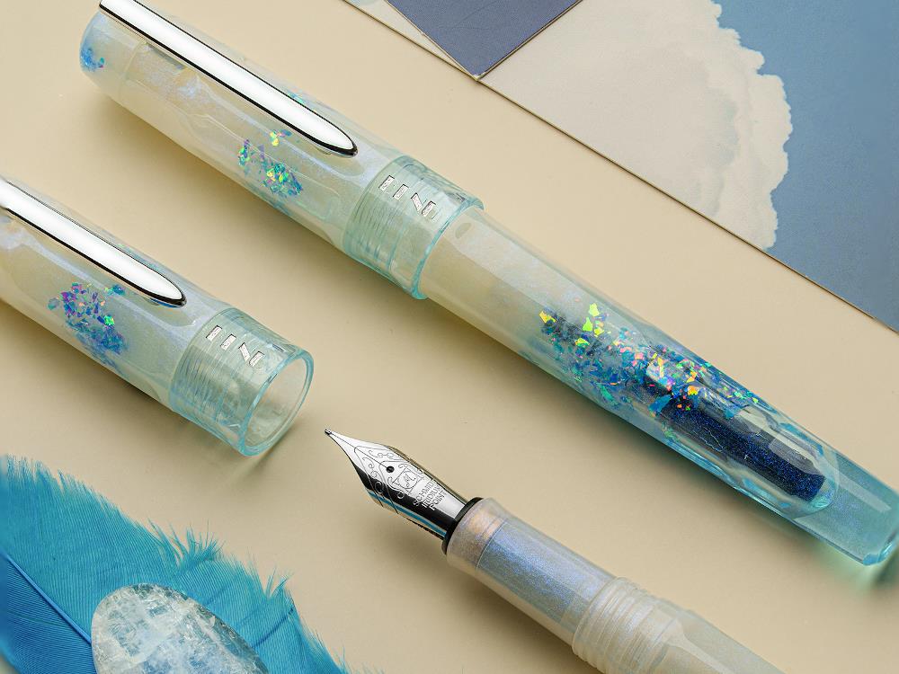 Benu Talisman Moonstone Fountain Pen, Acrylic, Blue, 19.2.42.5.0