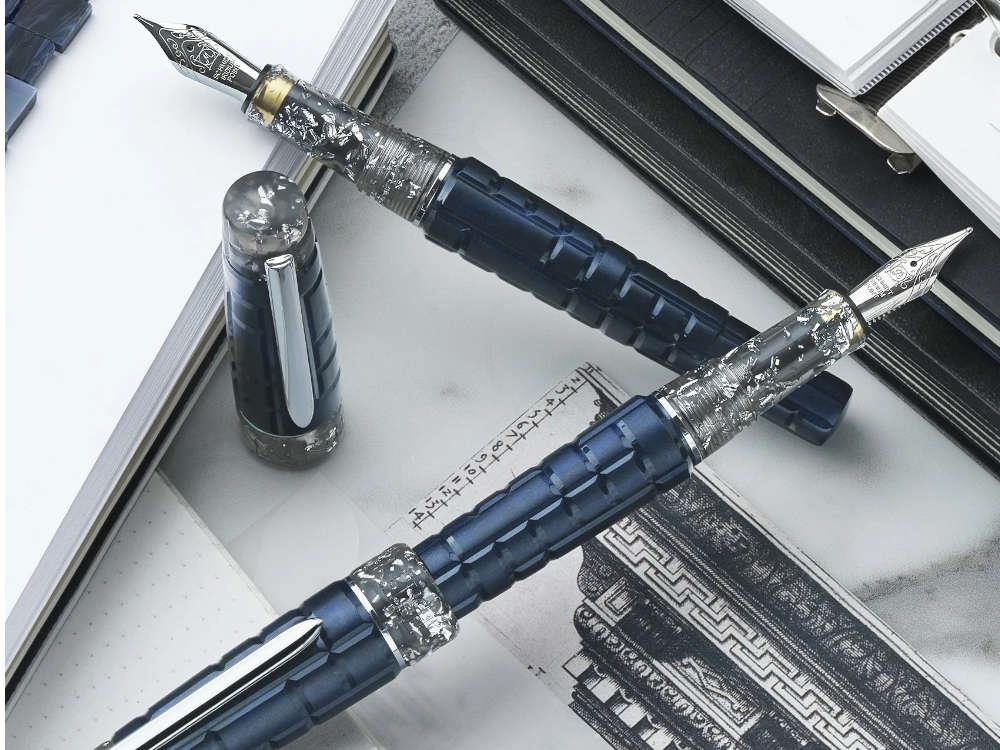 Benu Tessera Galena Fountain Pen, Resin, Blue, 25.2.3.5.0