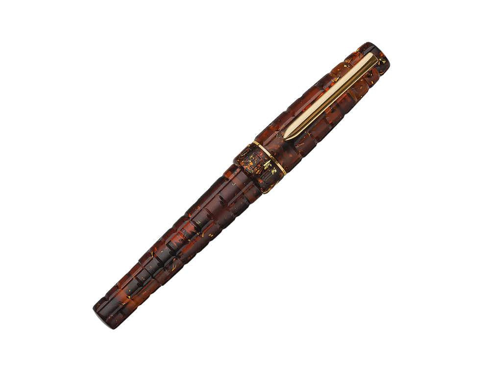 Benu Tessera Sunstone Fountain Pen, Amber, Gold plated, 25.2.31.6.0-S