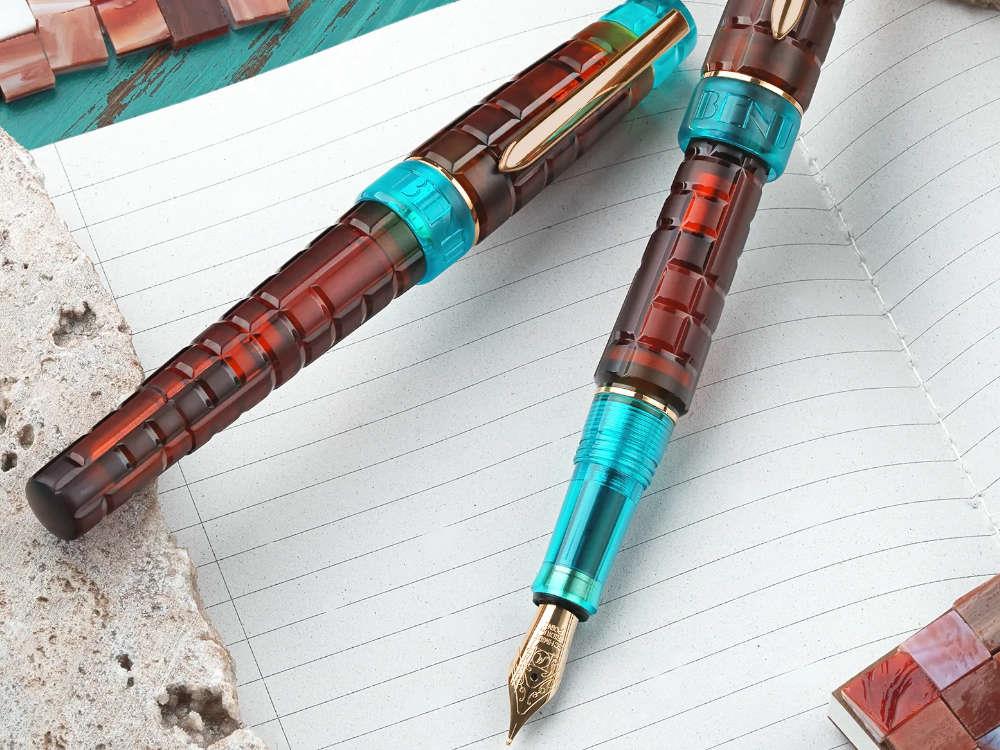 Benu Tessera Ribbon Turquoise Fountain Pen, Amber, 25.2.32.6.0